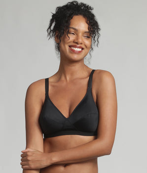 Non-wired bra in black Basic Micro Support