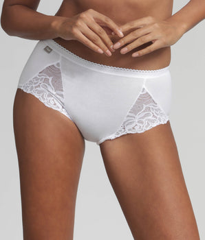 Pack of 2 midi knickers in white Cotton & Lace