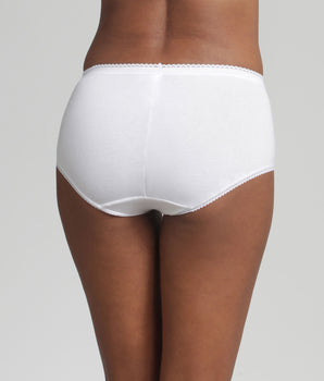 Pack of 2 midi knickers in white Cotton & Lace