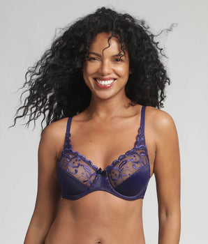 Underwired bra in navy Essential Elegance Embroidery