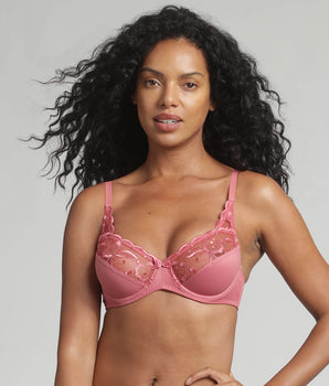 Underwired bra in pink lady Essential Elegance Embroidery