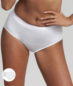 Pack of 2 midi knickers in white Organic Cotton