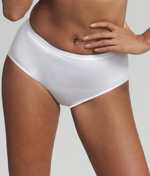 Pack of 2 midi knickers in white Organic Cotton