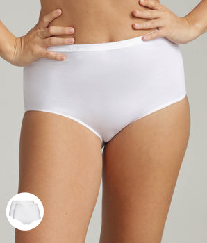 Pack of 2 full knickers in white Organic Cotton