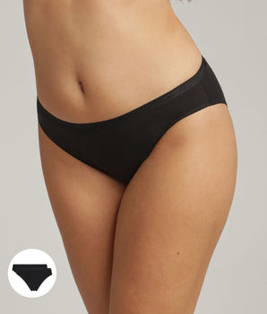 Pack of 2 high leg knickers in black Organic Cotton