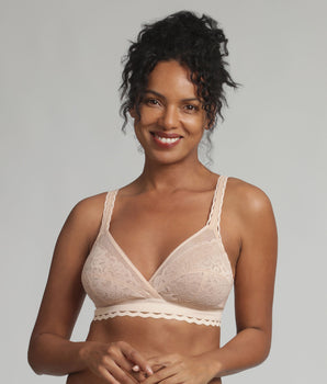 Non-wired bra in beige Recycled Classic Lace Support