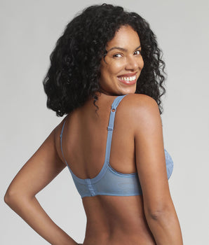 Underwired bra in ocean blue Recycled Classic Lace Support