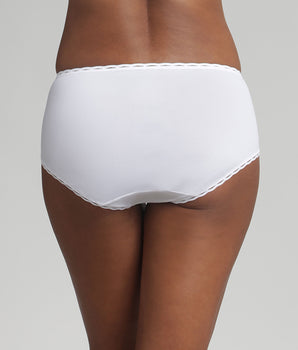 Midi knickers in white Recycled Classic Lace Support