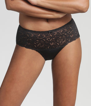 Midi knickers in black Recycled Classic Lace Support