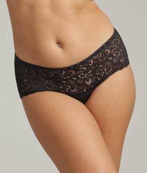 Midi knickers in black Recycled Classic Lace Support