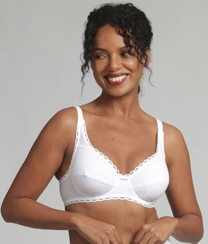 Underwired bra in white Recycled Classic Cotton Support