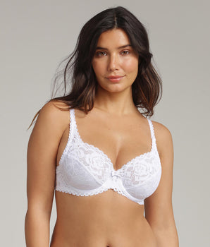 Underwired bra in white Flower Elegance Recycled