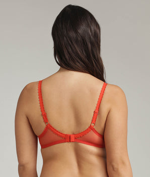 Underwired bra in red poppy Flower Elegance Recycled