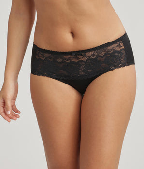 Midi knickers in black Flower Elegance Recycled