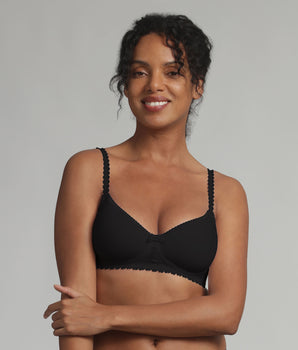 Non-wired bra in black Flower Elegance Recycled