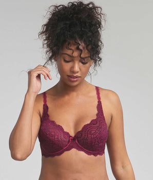 Underwired bra in plum Flower Elegance