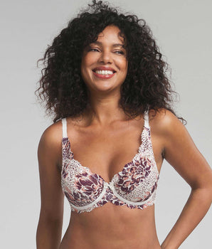 Underwired bra in dahlia print Flower Elegance