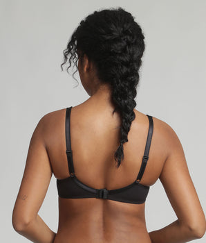 Non-wired bra in black Cotton Support