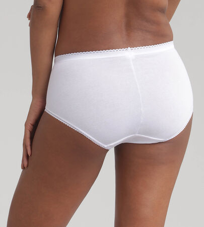 Luxury Cotton Mid-Rise Knickers in White