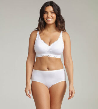 Non wired bra in white - Recycled Classic Cotton Support, , PLAYTEX