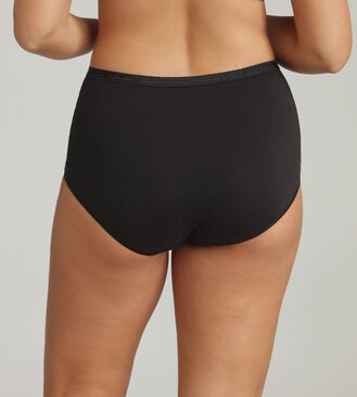 Pack of 2 full knickers in black Organic Cotton, , PLAYTEX