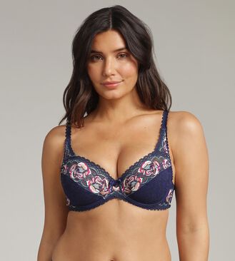 Underwired bra in floral blue Flower Elegance Recycled, , PLAYTEX