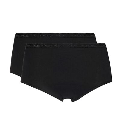 Pack of 2 midi knickers in black Organic Cotton