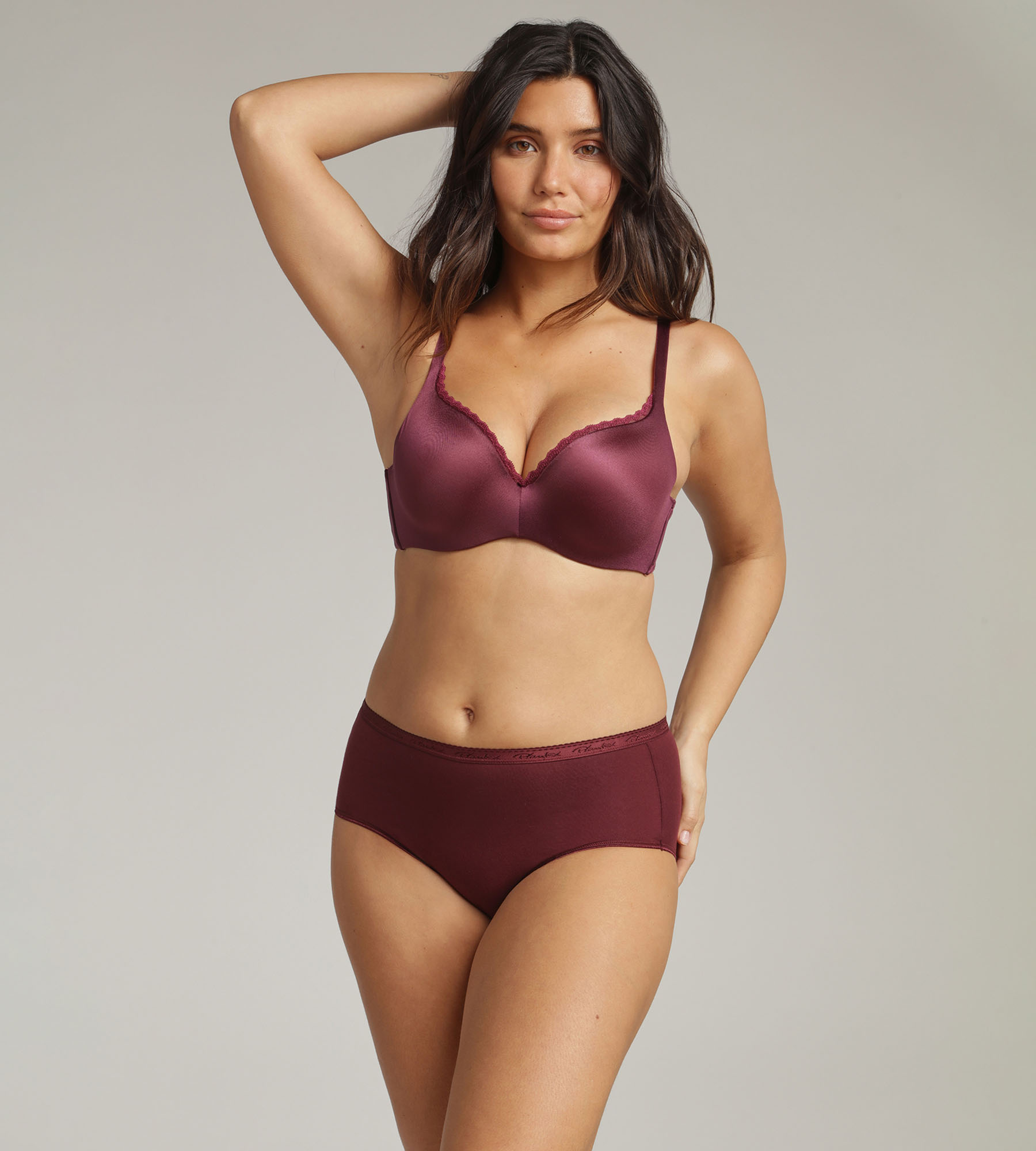 Full cup bra in plum with removable underwires 24h Absolute Soft, , PLAYTEX