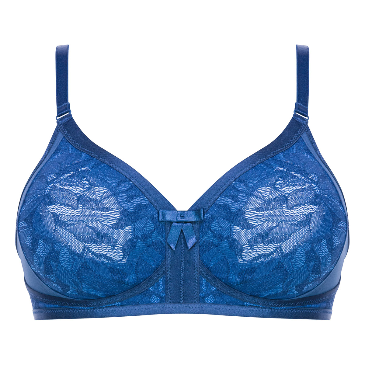 Non Wired Full Cup Bra In Navy Blue Ideal Beauty Lace