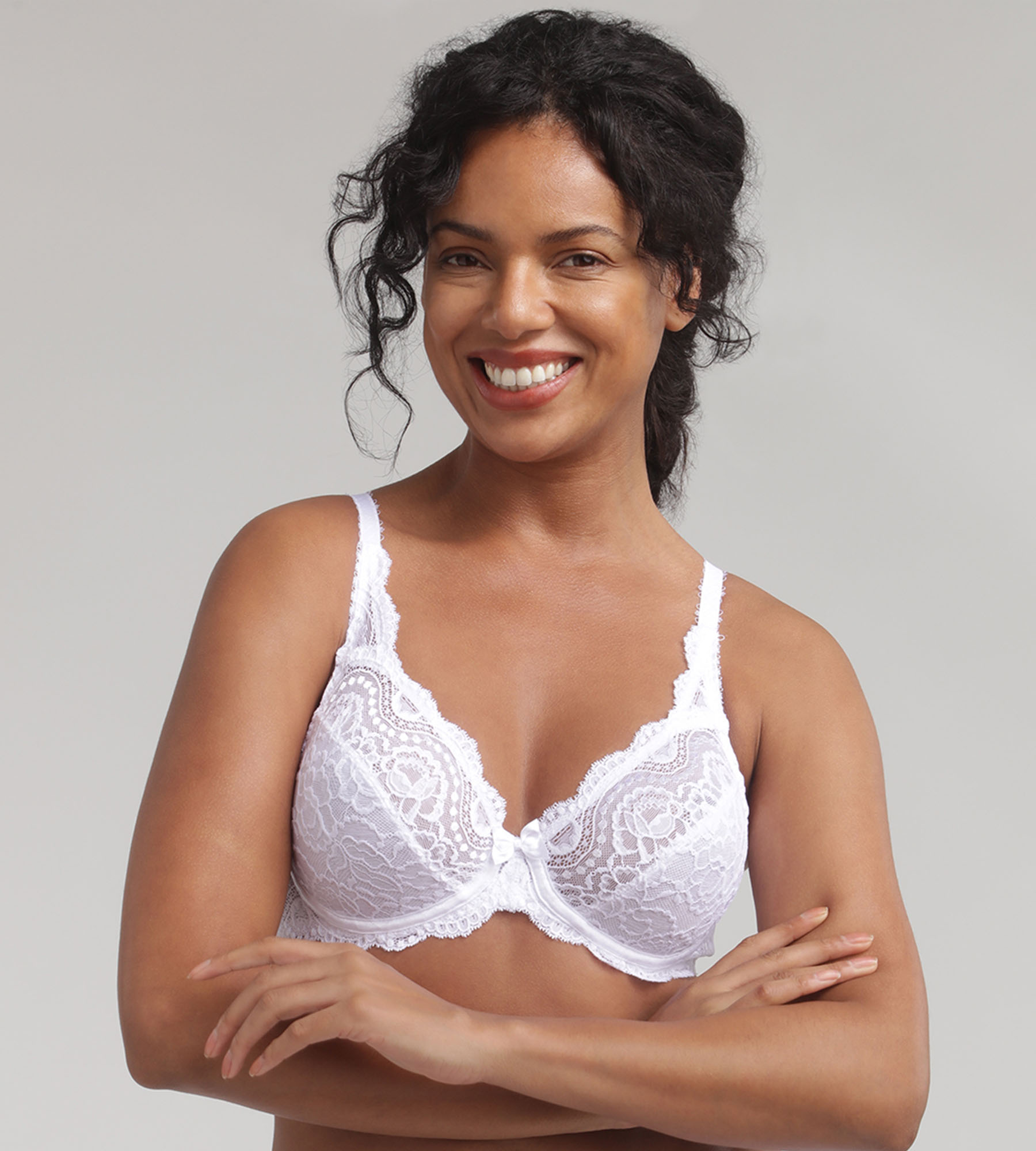 Full Cup Bra in White – Classic Micro Support
