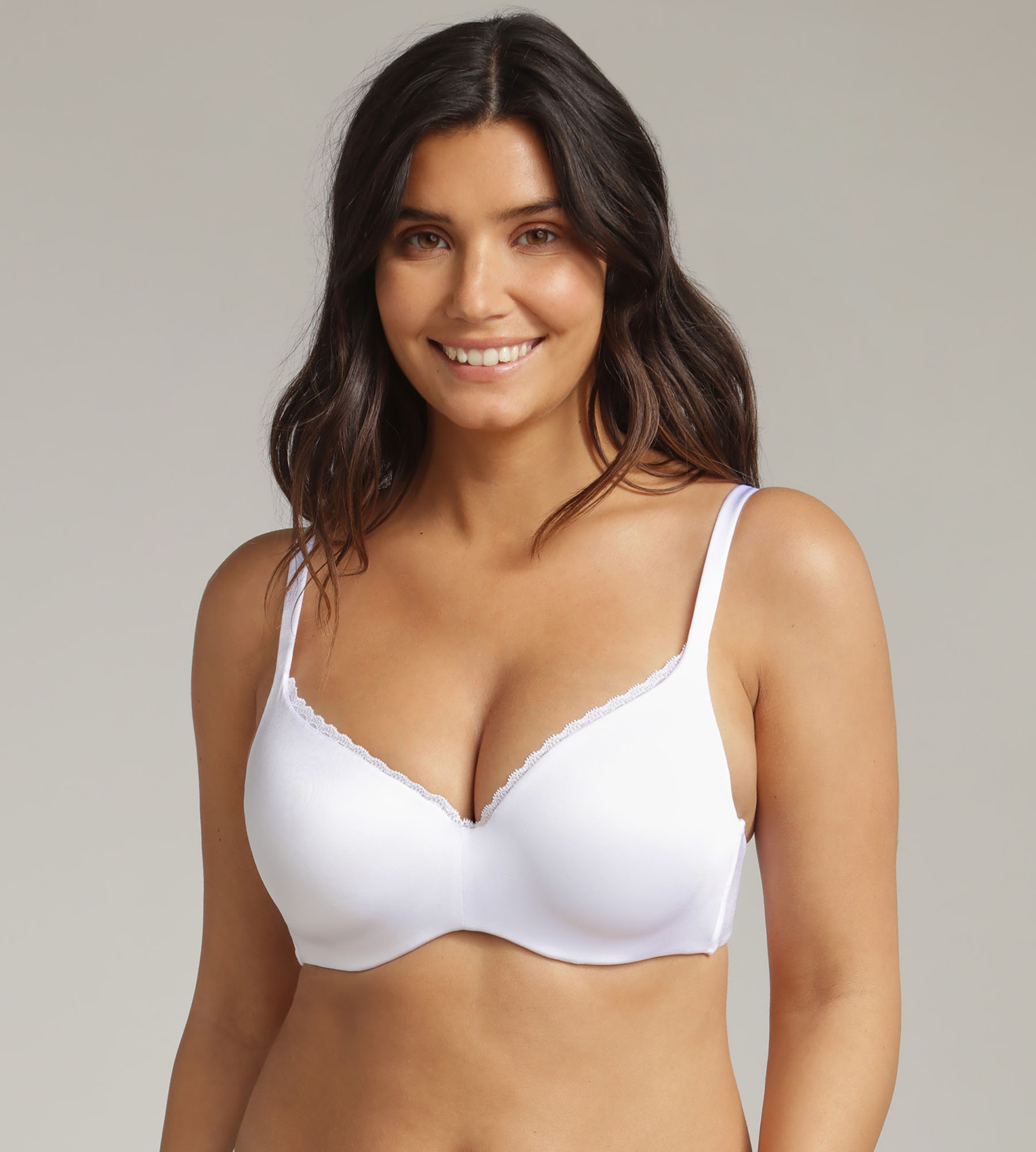 M&S WHITE COTTON PADDED SMOOTH FULL CUP COMFORT WIRE FREE BRA SIZE 32B